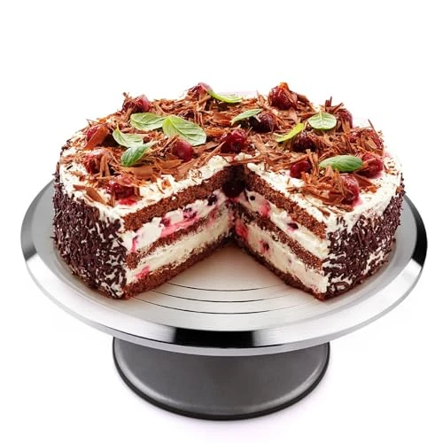 Cake Stands, Uten Cake Draaitafel, 30,5 cm Aluminium Cake Decorating Display Stand, Draaibare Cake Stand met Antislip Rubberen Bodem Mooi Bakken Tools