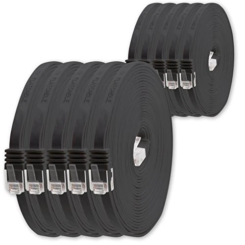 Oferta limitada: 1aTTack.de Cat6 Cat.6 Cable Plano Cable de Red Lan Cable Plano Banda Lan 1000 Mbit/s Negro Negro - 10 Piezas 0,5m de 15.44 € a 15.44 € (ahorro 0.00%)