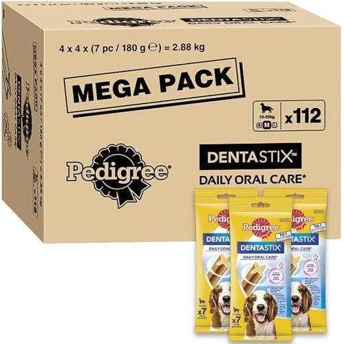 Offerta a tempo: Pedigree Dentastix Daily Dental Dog Chews, medium, 112 bastoncini (4 x 4 x180 g) - 0.00% da 36.70 € a 36.70 €