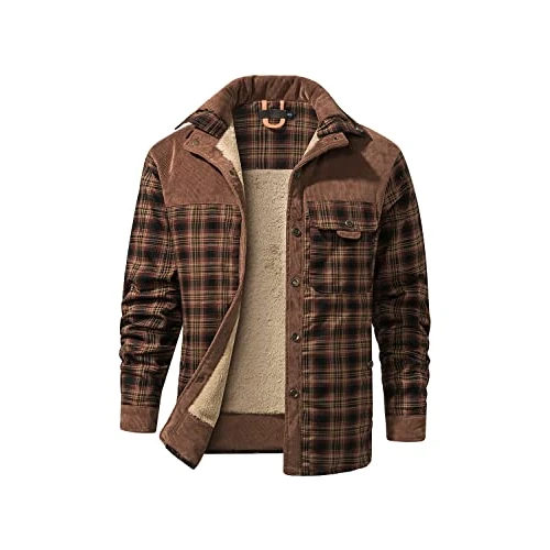 Offerta a tempo: Mr.Stream Camicia da Uomo in Stile Casual da Boscaiolo Plaid Flanella A Quadri Camicia Imbottita da Lavoro di Cotone Cappotto Invernale 3251 Red Coffee L - 15% da 78.90 € a 67.06 €