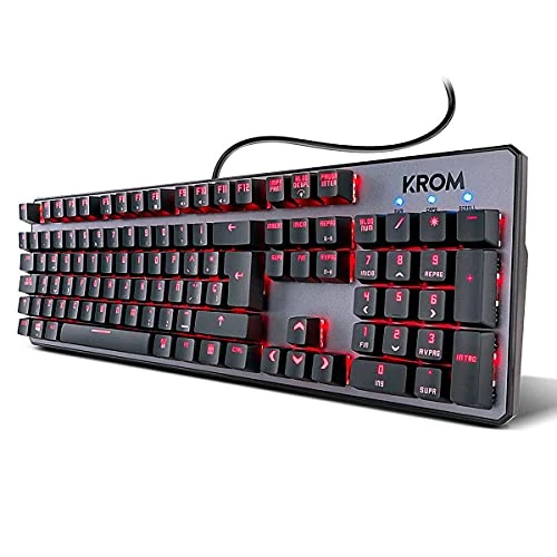Offerta a tempo: KROM Tastiera Gaming KERNEL -NXKROMKRNL- Tastiera Meccanica, numerica, illuminazione LED RGB, 9 Efectos iluminacion, silenziosa, layout Spagnolo QWERTY - Nero - 0% da 44.43 € a 44.43 €
