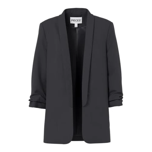 PIECES Pcboss 3/4 Blazer Noos, Chaqueta de traje Mujer, Negro (Black Black), 42 (Talla del fabricante: Large)