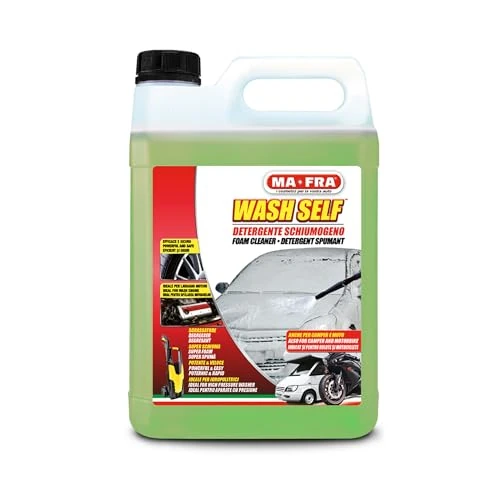 Ma-Fra, Wash Self, Detergente Schiumogeno Concentrato, Per Idropulitrice, Alto Potere Lucidante, Non rovina le Plastiche, Ideale per Prelavaggio Auto, 5 Kg