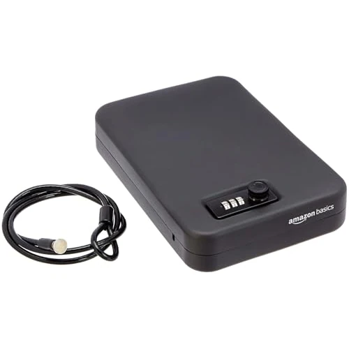 Offerta a tempo: Amazon Basics Cassetta di sicurezza portatile, con serratura a combinazione, per documenti e gioielli, formato XL, nero - 15% da 22.99 € a 19.53 €