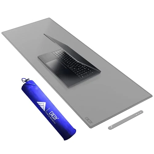 Limitiertes Angebot: Cacoy 100x40 cm Verlängerter Schreibtischunterlage aus Leder, Große Büro PU Leder Gaming Mauspad, Großes Schreibtischmatte, Wasserdicht Computer Tischunterlage Mausmatte, Grau von 24.99 EUR auf 9.00 EUR (Spare 64%)