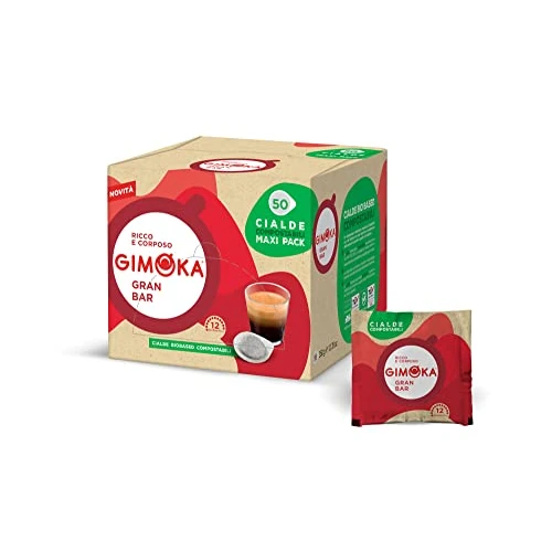 Offerta a tempo: Gimoka - Compatibile Per Easy Serving Espresso - Cialde Ese 44-50 Cialde - Gusto GRAN BAR INTENSO - Intensità 12 - In Carta Compostabile - 6% da 6.99 € a 6.59 €