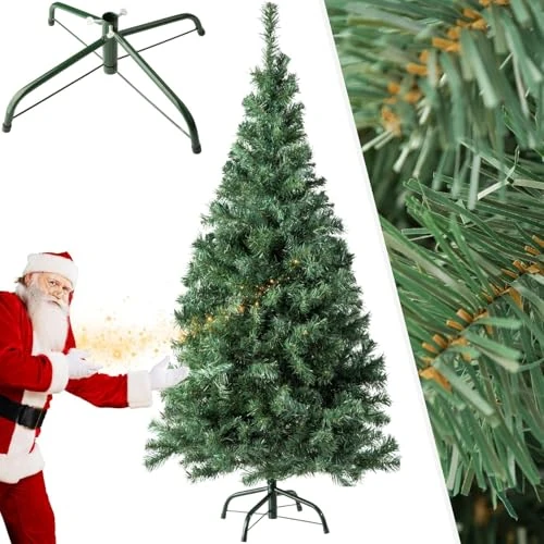 TecTake kerstboom met metalen standaard | kerstboom | natuurlijke look - verschillende kleuren en maten - (180 cm | 533 tak | groen | nee 402820)