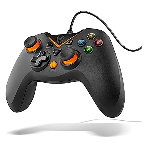 Zeitlich begrenztes Angebot: KROM KEY - Kabelgebundenes Gamepad, X-Eingang und Direct-Eingang, Joystick und analoge Trigger, Turbo-Funktion, kompatibel mit PC, PS3 und Android, schwarz von 19.90 € auf 19.90 € (0.00% Rabatt)