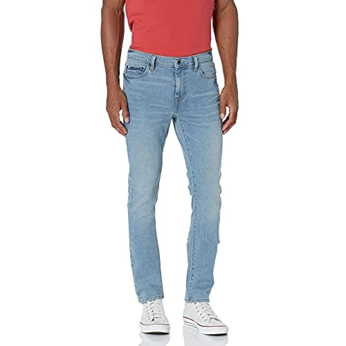 Amazon Essentials Jean Extensible Confortable, Coupe Skinny - couleurs abandonnées Homme, Bleu Clair, 29W / 32L