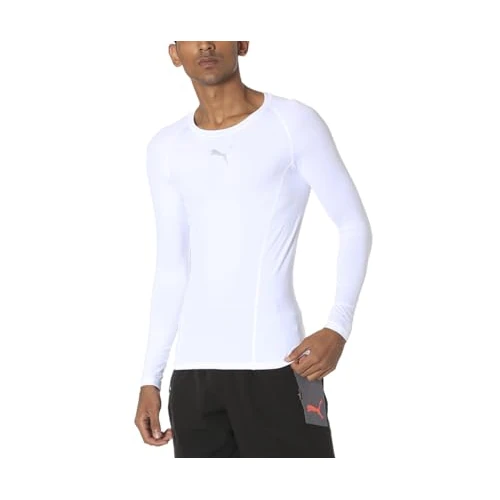 Puma Mężczyźni Liga Baselayer Tee Ls Koszulka Kompresyjna, Biały, L