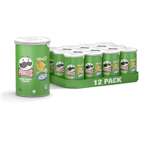 Offerta a tempo: Pringles Sour Cream & Onion | Croccante Snack Salato | 12 Confezioni da 70g (12 x 70g) - 29% da 16.20 € a 11.49 €