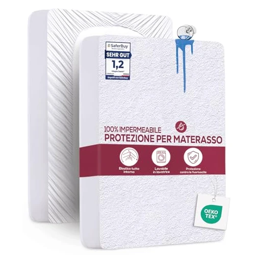 Offerta a tempo: Utopia Bedding Coprimaterasso Una Piazza e Mezza Impermeabile 140 x 200 x 30 cm, Certificato OEKO-TEX, Proteggi Materasso, Traspirante, Lavabile, Stile Montato Tutto Intorno Elastico - 32% da 18.49 € a 12.57 €