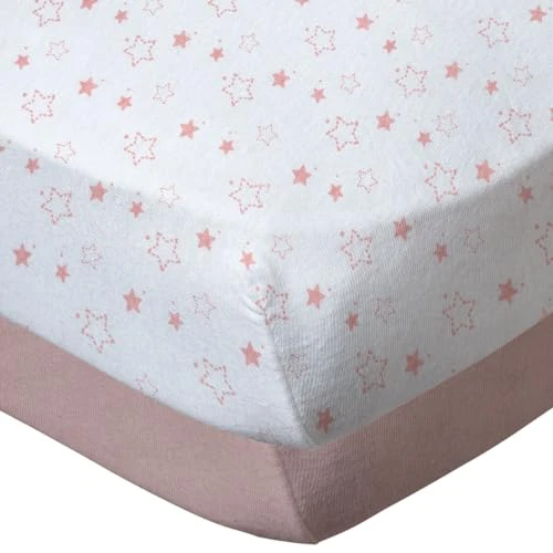 Offerta a tempo: babyCalin - Set 2 lenzuola con angoli Stella/rosa 70x140x17 cm - 0.00% da 19.95 € a 19.95 €