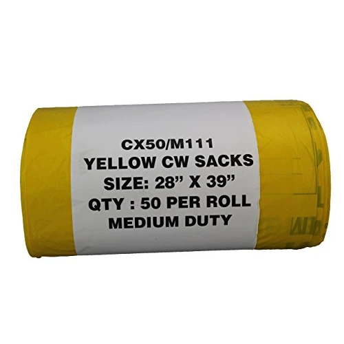 Zeitlich begrenztes Angebot: Hanfare CX50/M111 Abfallsackrolle, mittelschwer, 90 l / 5 kg, Gelb, 50 Stück von 11.18 € auf 11.18 € (0.00% Rabatt)