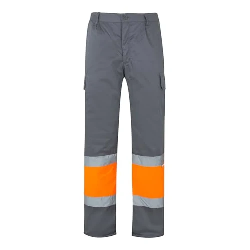 Offerta a tempo: VELILLA 157, pantaloni bicolore multi-tasche ad alta visibilità, colore grigio e arancione fluoro, taglia S - 0.00% da 17.84 € a 17.84 €