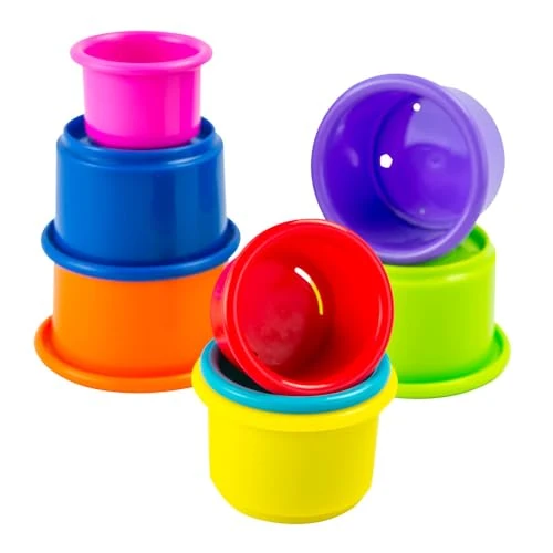 LAMAZE - Pile And Play Stacking Cups - Stacking And Nesting Toy Set - Stacking Cups for Babys - Colourful Toys of Babys, Multicoloured, From 0 Months +