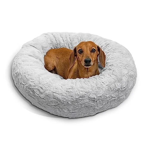 Oferta limitada: Best Friends by Sheri The Original Calming Donut Lux - Cama Relajante para Perros y Gatos - Pelo sintético Gris - Pequeña: 58 x 58 cm de 26.66 € a 26.66 € (ahorro 0.00%)