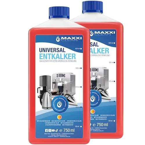 Maxxi Clean | Universal Descaler for all coffee machines, kettles, other household appliances, and also bathroom & kitchen | Suitable for all brands and models | Lime descaler for cleaning (2x 750 ml)
