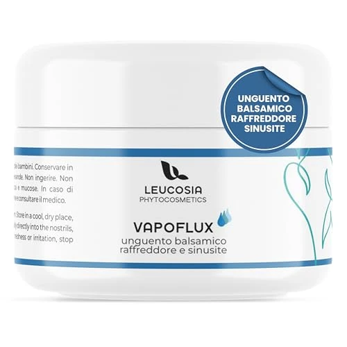 Offerta a tempo: VapoFlux Unguento Balsamico Naturale 50 ml, Supporto per le Vie Respiratorie con Oli Essenziali di Eucalipto, Tea Tree e Menta, Decongestionante e Fluidificante - 7% da 15.00 € a 13.90 €