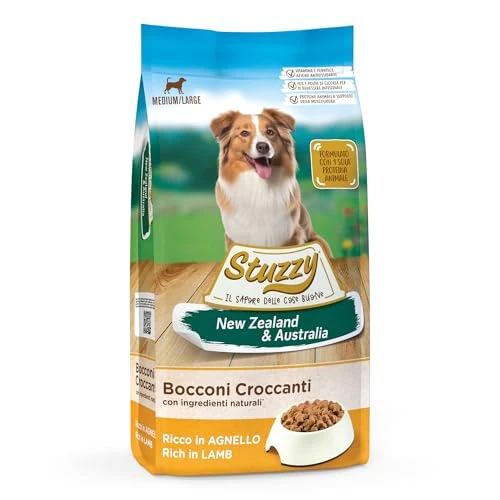 Offerta a tempo: Stuzzy, Cibo Secco per Cani Adulti al Gusto Agnello, Croccantini - Linea New Zealand & Australia Formato Sacco da 12 Kg, packaging may vary - 13% da 32.90 € a 28.72 €