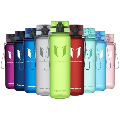Offerta a tempo: Super Sparrow Borraccia 1 litro – Bottiglia Acqua in Plastica Tritan Riutilizzabile, Senza Perdite e Senza BPA, Perfetta per Sport, Trekking, Campeggio e Idratazione Giornaliera - 13% da 18.59 € a 16.10 €
