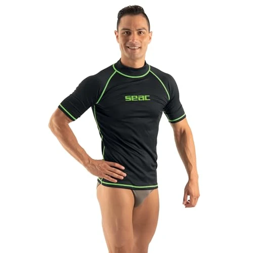 Limited-time offer: SEAC T-Sun Short Man, Rash Guard for Swimming, Surfing, Diving, UV protection, black, XXXL from 29.99 £ to 29.99 £ (save 0.00%)