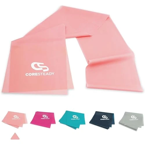 Coresteady Taśmy do fitnessu - Opaska fitness - do pilates, jogi, treningu siłowego - przewodnik w zestawie (2 Metra, Różowy)