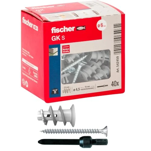 Offerta a tempo: Fischer GK 40x Tasselli con Vite Specifici per Cartongesso - 0.00% da 17.99 € a 17.99 €