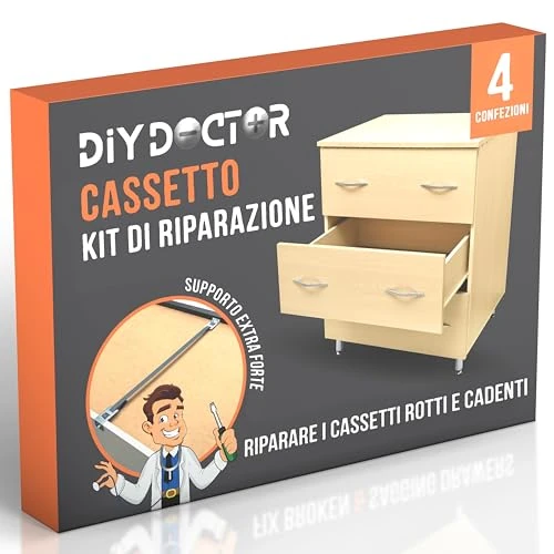 Offerta a tempo: DIY Doctor Kit Riparazione Cassetti 4 Pezzi con Rinforzi - 20% da 14.95 € a 11.99 €