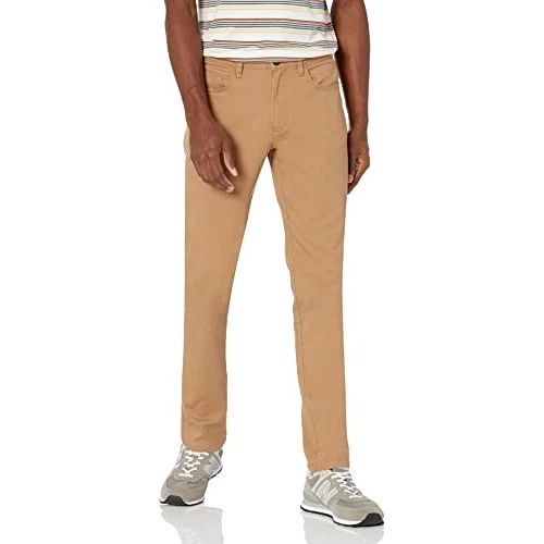 Amazon Essentials Pantalón Chino Elástico Cómodo con 5 Bolsillos y Ajuste Entallado (Previamente Goodthreads) Hombre, Marrón Caqui Claro, 35W / 32L