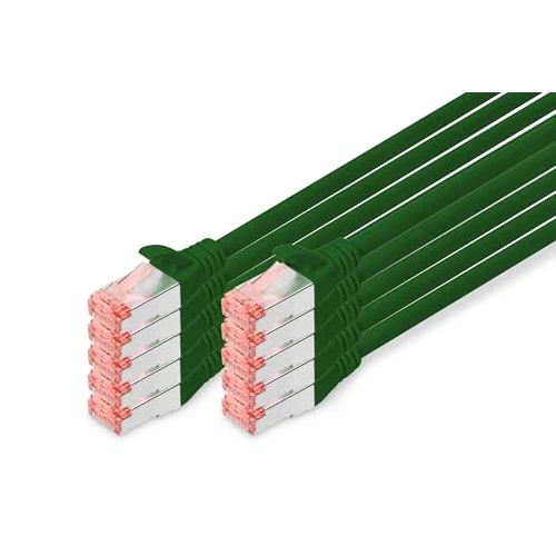 Limited offer: DIGITUS CAT 6 S-FTP Patch Cord, Cu, LSZH AWG 27/7, Length 1 m, 10 Pieces, Color Green from 47.00 EUR to 47.00 EUR (save 0%)