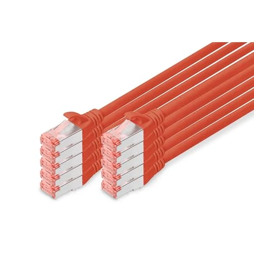 Offerta a tempo: Digitus Professional Cavo di Rete 3 m Cat6 S/FTP (S-STP) Rosso, Cat-6 - 3 m (10 Pezzi), Cavo patch - S-FTP - LSZH - 19% da 36.90 € a 29.99 €