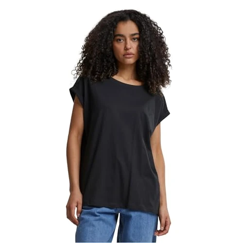 Urban Classics Ladies Extended Shoulder Tee, Camiseta Mujer, Black, 3XL