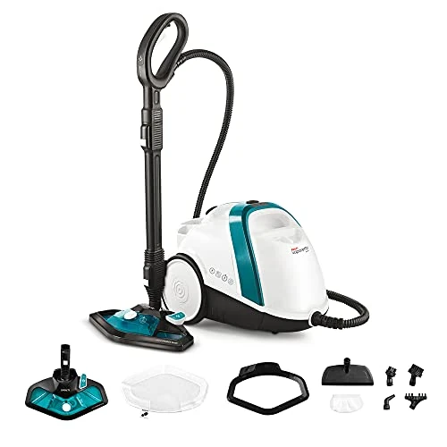 Polti Vaporetto Smart 100 T, Pulitore a Vapore con Caldaia ad Alta Pressione 4 Bar, Potenza Max 1500 W, 8 Accessori Inclusi, Bianco e Turchese