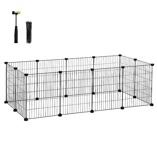 Oferta limitada: SONGMICS Jaula para Mascotas, Valla Metálica para Hámster, Conejitos, Parque de Mascotas en Bricolaje, para Animalitos, Negro LPI01H de 39.99 € a 36.99 € (ahorro 8%)