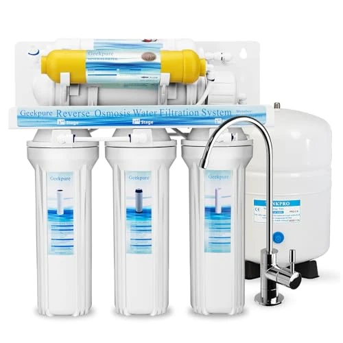 Offerta a tempo: Geekpure Sistema di filtraggio dell'acqua potabile ad osmosi inversa a 6 stadi con filtro a remineralizzazione minerale-75GPD - 5% da 199.99 € a 189.99 €
