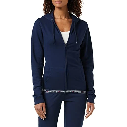 Oferta limitada: Tommy Hilfiger Sudadera para Mujer Hoodie con Cremallera, Azul (Navy Blazer), XS de 89.90 EUR a 62.90 EUR (ahorro 30%)