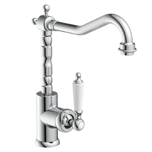Tijdelijke aanbieding: SCHÜTTE draaibare keukenkraan OLD STYLE, retro waterkraan, klassieke mengkraan met eengreepsmengkraan voor de badkamer, nostalgische mengkraan 72500, chroom van 74.99 € naar 74.99 € (0.00% korting)