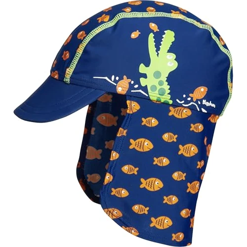 Offerta a tempo: Playshoes Cappello Di Protezione Uv, Copricapo con cuffia da piscina Unisex - Bambini e ragazzi, Coccodrillo, 51 - 33% da 16.99 € a 11.45 €