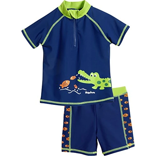 Playshoes Niños UV-Schutz Bade-Set Krokodil Bañador Not Applicable, Azul (Marine 11), 125 (Talla del Fabricante: 110/116)