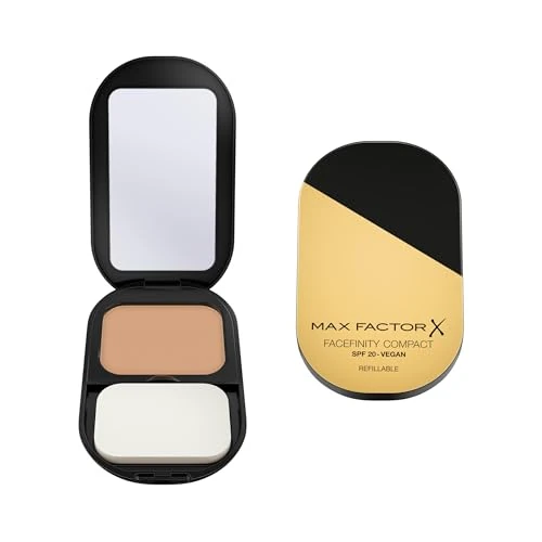 Offerta a tempo: Max Factor Facefinity Fondotinta compatto, fondotinta ricaricabile, formula vegan, fondotinta dalla coprenza modulabile e dal finish mat, fino a 24 ore di tenuta, SPF 20, 001 PORCELAIN, 10 g - 34% da 14.99 € a 9.87 €