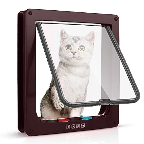 Offre limitée : Sailnovo Chatière, Trappe pour Chiens 4 Voies, Fermeture magnétique -pour Chats- 23,5 x 25 x 5,4 cm - Trappe pour Chiens, chatière, Installation Facile avec Cadre télescopique de 39.99 € à 39.99 € (0.00% de remise)