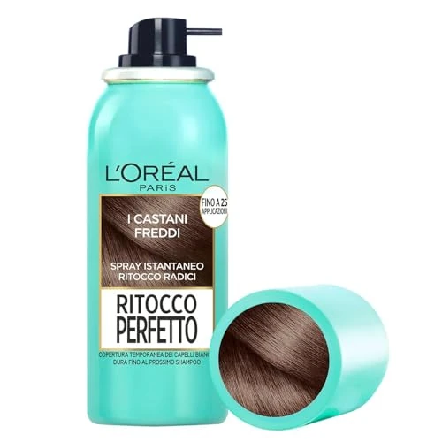 Offerta a tempo: L'Oréal Paris Spray Ritocco Perfetto, Spray Istantaneo per Radici e Capelli Bianchi, Durata fino a 1 Shampoo, Colore: Castano Freddo, 75 ml - 77% da 9.90 € a 2.24 €