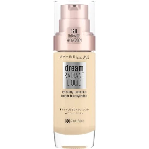 Begrenztes Angebot: Maybelline Dream Radiant Liquid Tono 30 Sand Base De Maquillaje Hidratante Con Ácido Hialurónico Y Colágeno Pieles De Tono Claro - 30Ml von 12.56 EUR auf 12.56 EUR (Rabatt 0%)