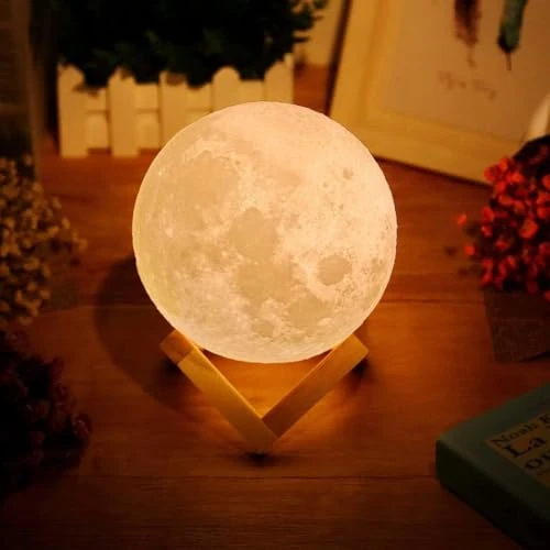 Limitiertes Angebot: 3D Mond 15cm/5.91" Light Moonlamp, Helligkeit Led Nachtlicht Stimmungslicht Dimmbare Touch Lampe für Wohnzimmer, Geschenk am Weihnachten für Liebhaber, Kunststoff, 15 cm von 20.12 EUR auf 20.12 EUR (Spare 0%)