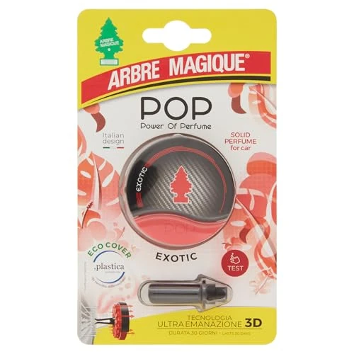 Offerta a tempo: Arbre Magique POP, Profumatore Auto Solido, Fragranza Exotic, Profumazione Fresca e Fruttata, Durata Fino a 30 Giorni, Design Italiano, Confezione da 1 Pezzo - 34% da 2.99 € a 1.98 €