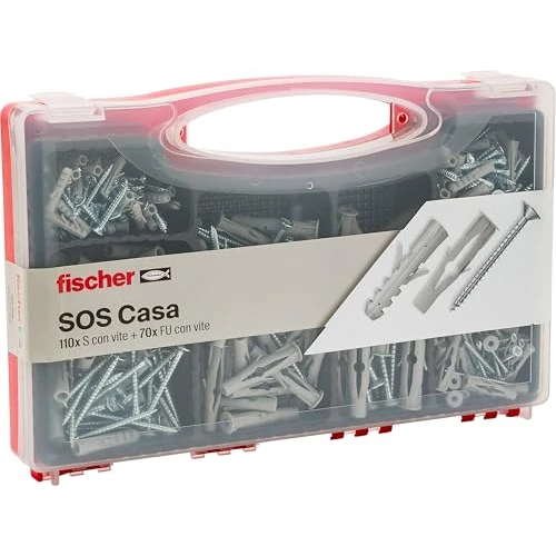 Limited-time offer: Fischer 71080 SOS Home Kit 360 pcs Wall Plugs and Screws for Full Wall and Perforated Bricks, Grey, Set of 360 Pieces from $79.88 to $79.88 (save 0.00%)