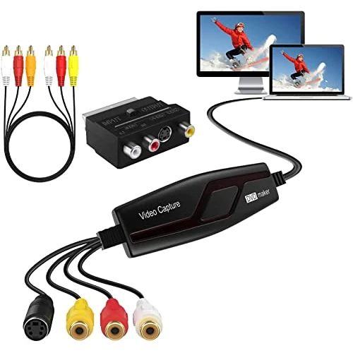 Offerta a tempo: DIGITNOW!Grabber Video Scheda di Acquisizione Video USB, Trasferisce Convertitore Analogico Hi8 VHS in DVD Digitale per Windows 10/Mac,Converti Videocassette,VCR in Formato MPEG - 0.00% da 24.95 € a 24.95 €