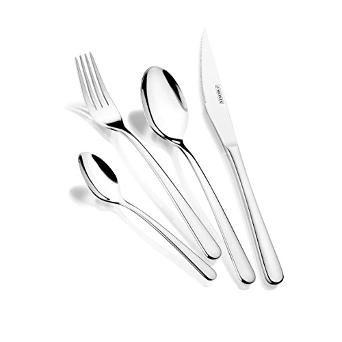 Tijdelijke aanbieding: Monix Pisa bestekset, 24-delig, met steakmes, roestvrij staal 18/10, modern design, hoogglans gepolijst, dikte 3 mm (6 personen) van 36.16 EUR naar 36.16 EUR (korting 0%)