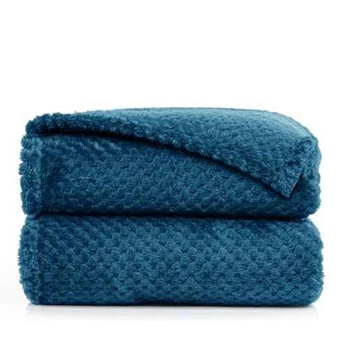 DecoKing 32107 Pikowany koc z mikrofibry 170x210 cm indygo lekki przyjemny przytulny styl skandynawski ciemnyniebieski Henry